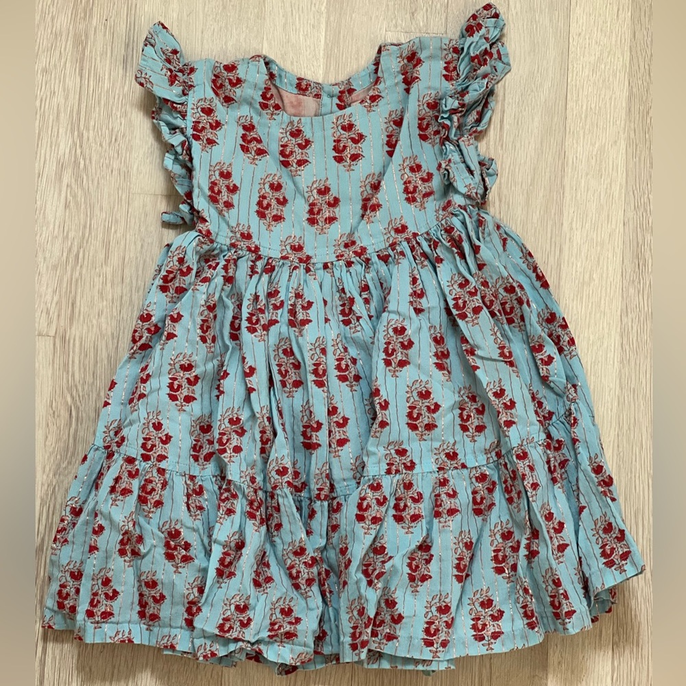 COPY - Pink chicken woven toddler dress